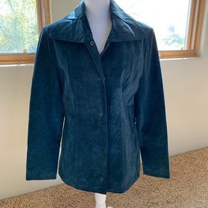 NWOT St. Johns Bay Teal Blue washable suede jacket